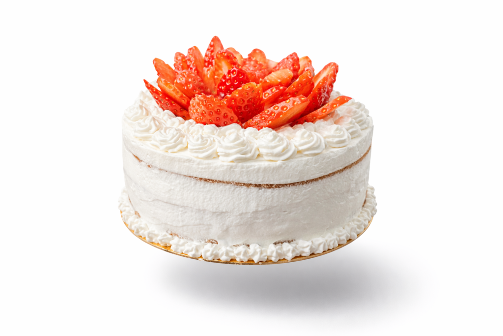 Tarta de dulce de leche artesanal con chantilly y fresas